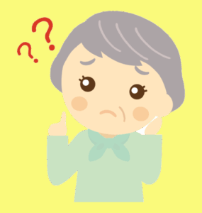 おばあちゃんが困っているイラスト