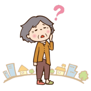 町を徘徊するおばあちゃんのイラスト