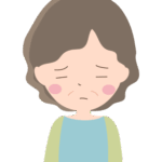 悲しい表情のおばあちゃんのイラスト