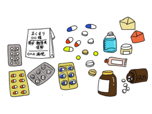 色々な種類の薬のイラスト