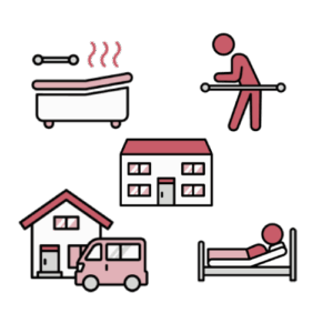 施設・浴室・手すり・送迎・ベッドのイラスト②