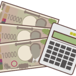 3万円と電卓のイラスト
