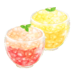 2種類のフルーツゼリーのイラスト