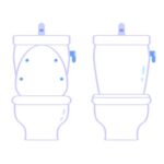 トイレの便器のふたの開いている画像と閉まっている画像