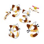 三毛猫が数字に化けたイラスト