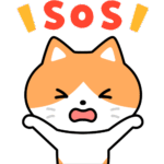 猫が「SOS」を発信しているイラスト