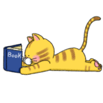 本を読む猫のイラスト