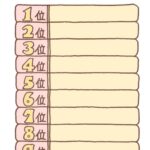 1位から8位までの順位表のイラスト