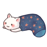 大きい靴下に体半分入った猫のイラスト