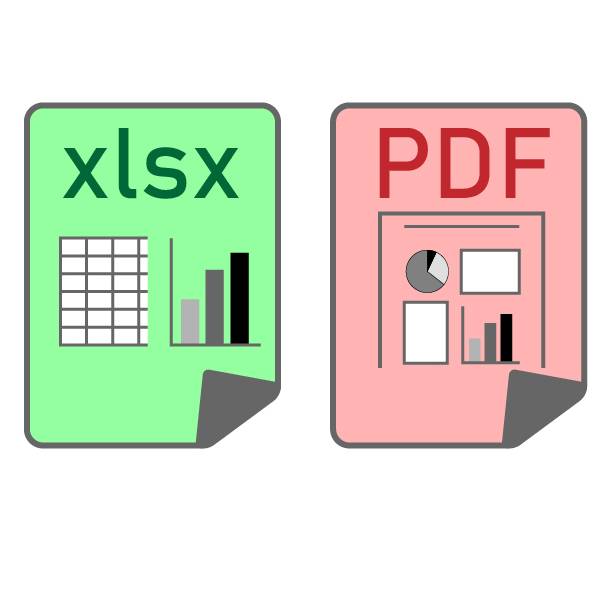 エクセルファイルとPDFファイルのアイコン画像